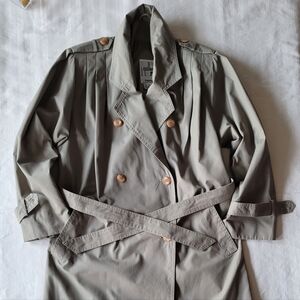 Jolie Gallery Petite Khaki Double-Breasted Trench Coat Size 11/13